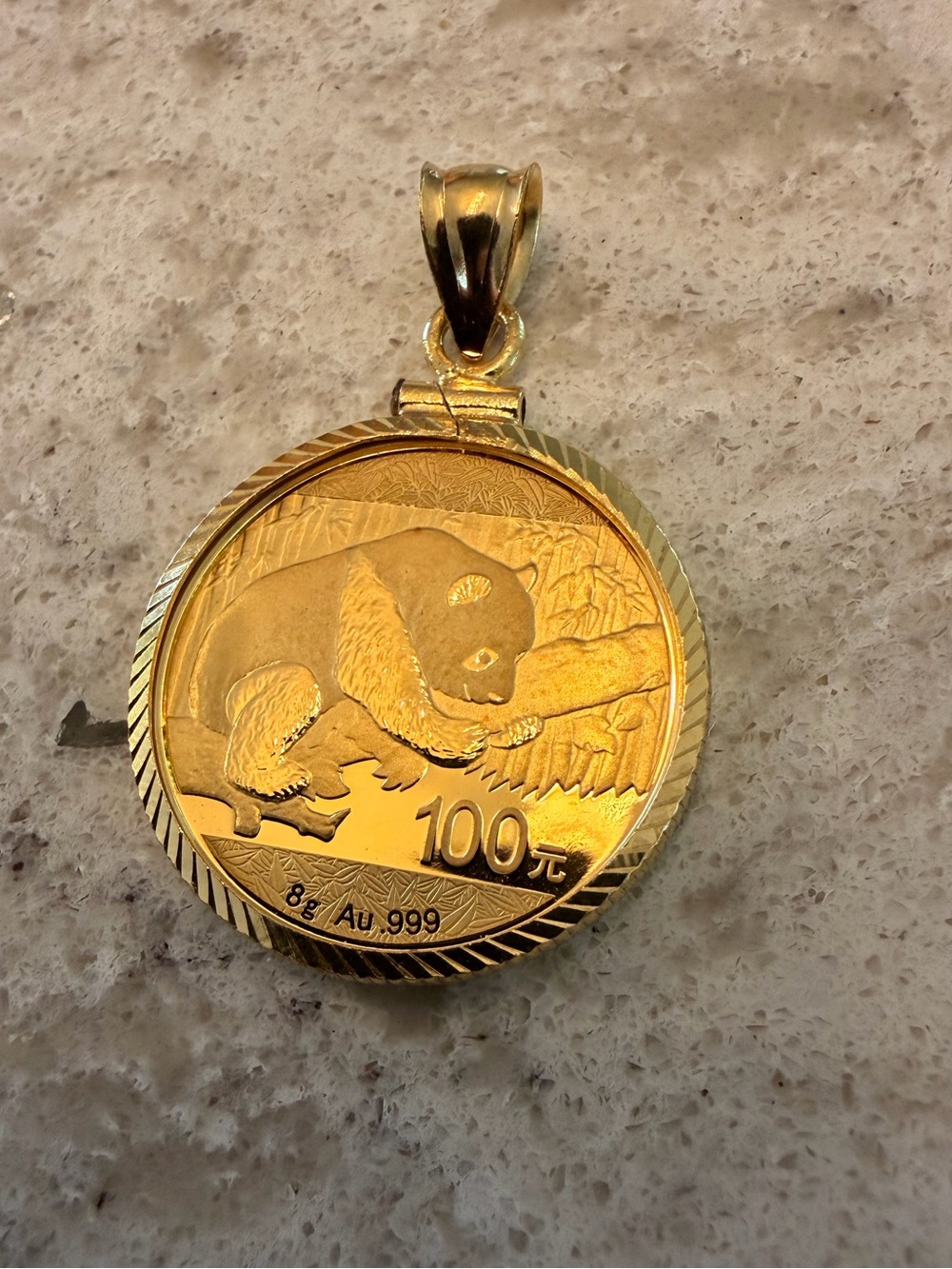 8g .999 Gold Chinese Panda 2016 Pendant , 1.65g bezel
